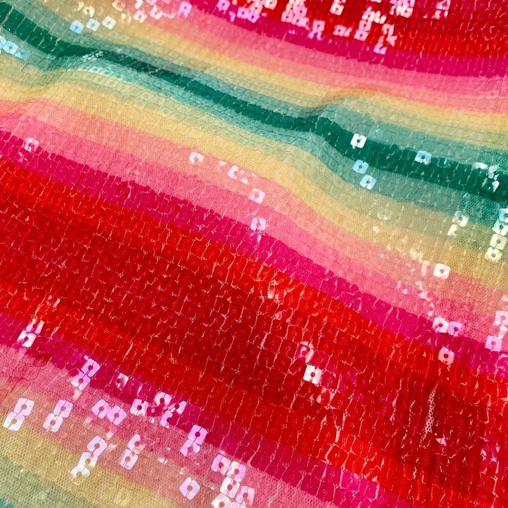 J. Crew NWT Watermelon Stripe Sequin Tank Top